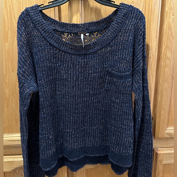 {VGUC} FREE PEOPLE Sweet Jane Crochet Back Sweater - Picture 6 of 11